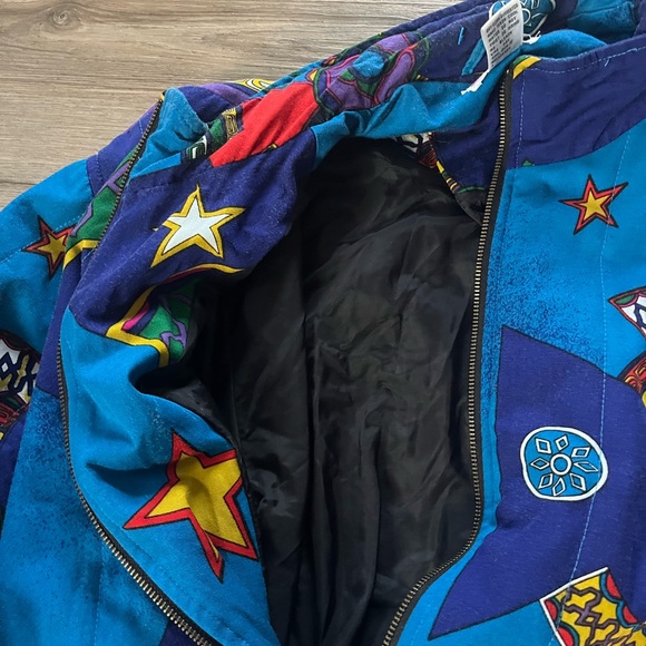 VINTAGE Janeve Multicolor Quilted Bomber Jacket - Picture 9 of 10